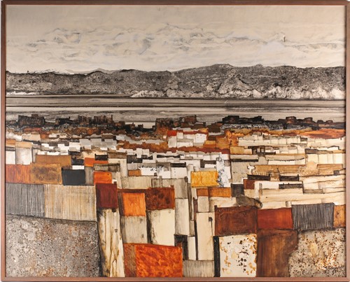 Lot 63 - Richard Ridgewell, Townscape 2, oil on canvas,...
