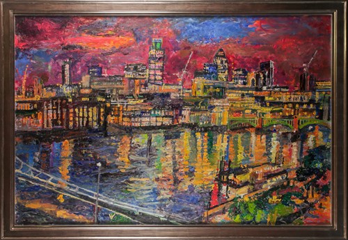 Lot 37 - Peter Spens, Night, The City from Tate Modern,...