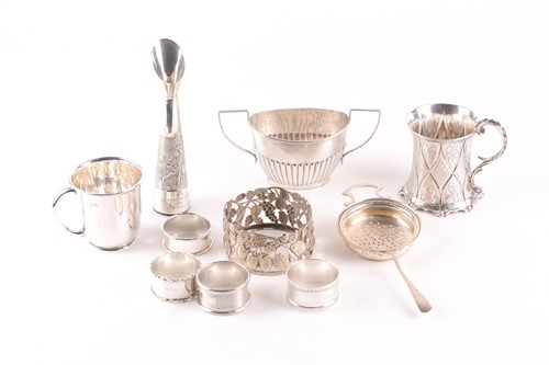 Lot 478 - A Victorian silver Christening mug of waisted...
