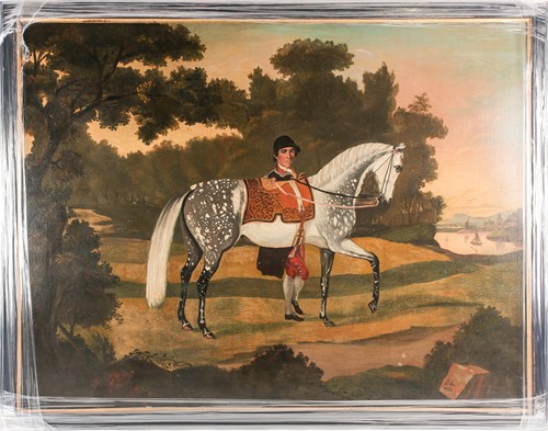 Lot 23 - English Naive School, 18th century, Portrait...