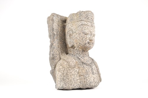 Lot 244 - A Chinese carved granite architectural...