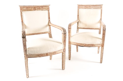 Lot 276 - A pair of 19th century French Empire painted...