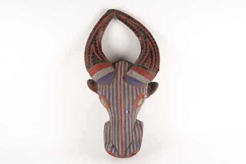 Lot 175 - A Bamileke beaded buffalo headdress, Cameroon,...