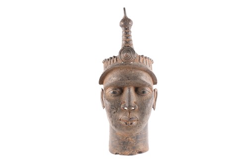 Lot 176 - A large Benin bronze bust of Oni, Ife, Nigeria,...