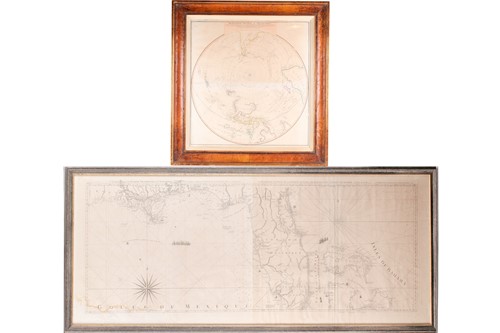 Lot 119 - A framed French navigational circular map,...
