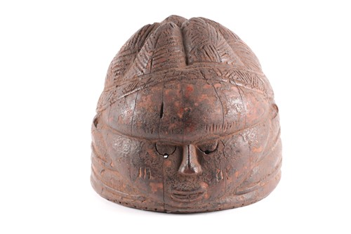 Lot 180 - A Mende Sowei helmet mask, Sierra Leone, with...