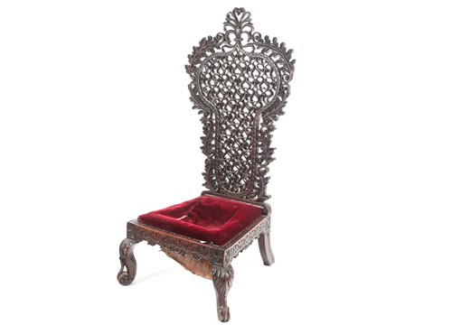 Lot 285 - A 19th century Anglo-Indian carved and pieced...