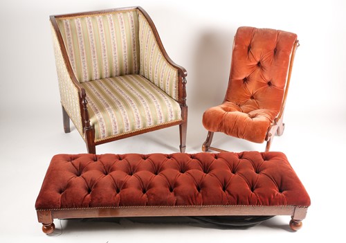 Lot 353 - An Edwardian satinwood strung mahogany salon...