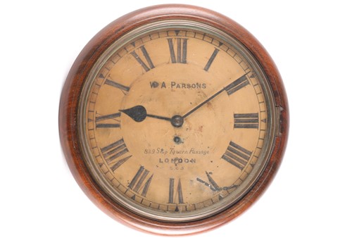 Lot 400 - A mahogany-cased circular wall clock, circa...