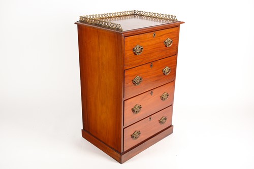 Lot 304 - An Edwardian walnut four-drawer pedestal chest...