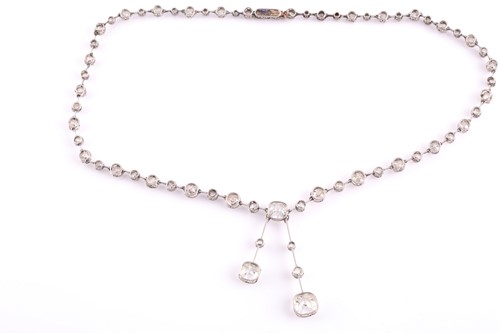Lot 110 - An impressive antique collet-set diamond...