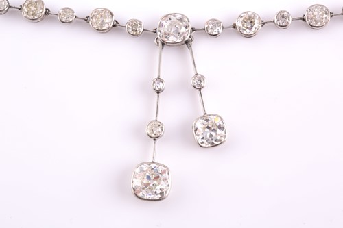 Lot 110 - An impressive antique collet-set diamond...