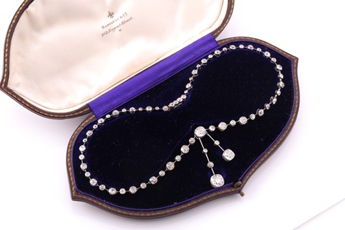 Lot 110 - An impressive antique collet-set diamond...