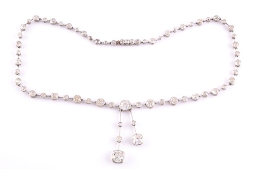 Lot 110 - An impressive antique collet-set diamond...