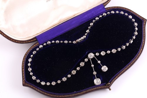 Lot 110 - An impressive antique collet-set diamond...