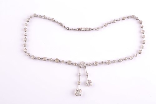 Lot 110 - An impressive antique collet-set diamond...
