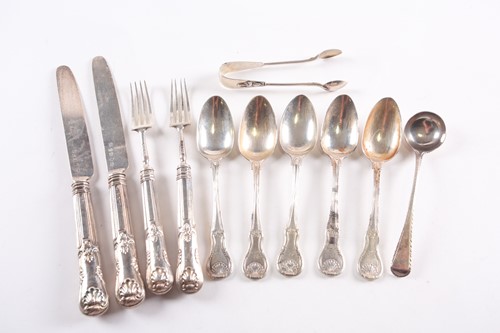 Lot 423 - A set of four George III Kings pattern...