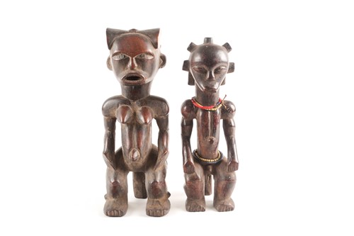 Lot 200 - A Fang seated male figure, Gabon, with knotted...