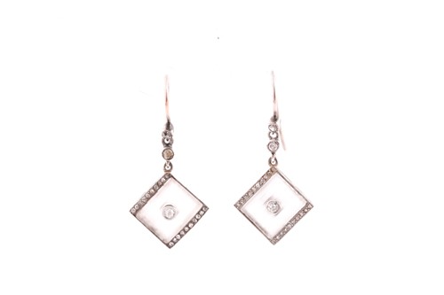 Lot 301 - A pair of early 20th century diamond and rock...