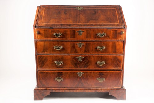 Lot 337 - An early 18th century figured walnut fall...