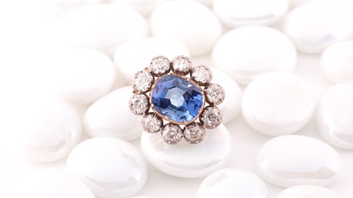 Lot 155 - A fine Victorian sapphire and diamond brooch,...