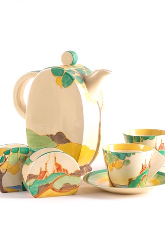 Lot 543 - A Clarice Cliff Bon Jour coffee service, circa...