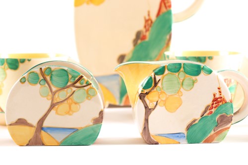 Lot 543 - A Clarice Cliff Bon Jour coffee service, circa...