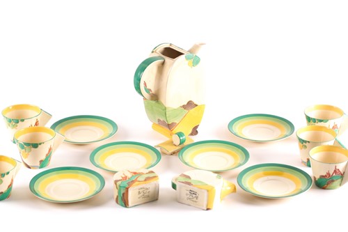 Lot 543 - A Clarice Cliff Bon Jour coffee service, circa...