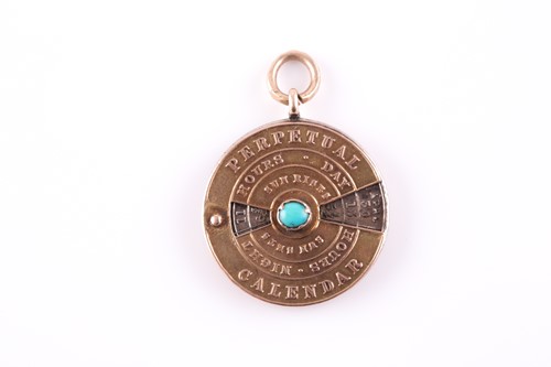 Lot 178 - A 19th century yellow metal perpetual calendar...
