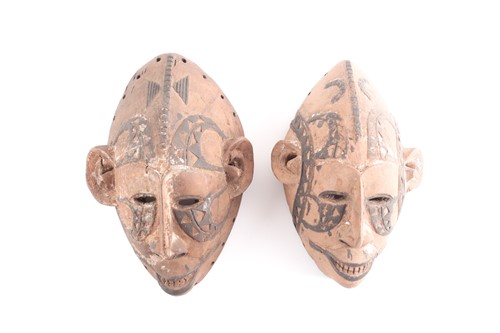 Lot 217 - Two Idoma masquerade masks, Nigeria, each with...