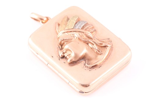 Lot 282 - An unusual French yellow gold locket, circa...