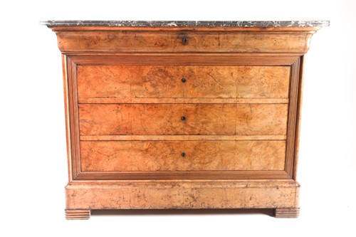 Lot 137 - A 19th century French marble-topped burr...