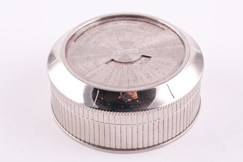 Lot 345 - A Cartier chrome desk calender, with...