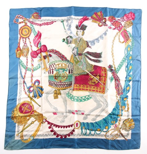 Lot 334 - Hermes, Paris. A silk scarf depicting Italian...