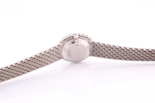 Lot 386 - A white metal ladies Baume and Mercier...