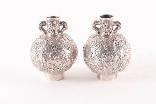 Lot 156 - A pair of early 20th Chinese Wang Hing silver...