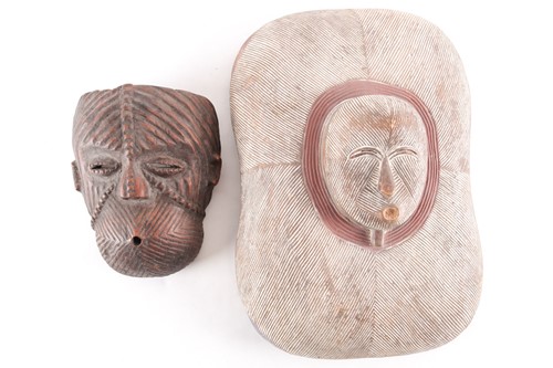 Lot 128 - A Luba mask and shield, Democratic Republic of...