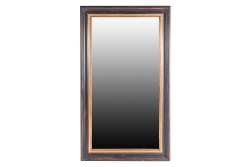 Lot 365 - A rectangular wall mirror with distressed...