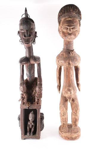 Lot 248 - An Ibibio standing male figure, Nigeria, with...