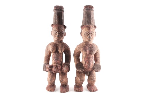 Lot 249 - A pair of Ibo spirit figures, Nigeria, each...