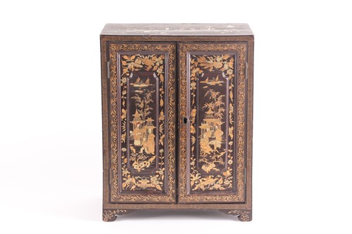Lot 243 - A 20th century Chinese black lacquer table-top...