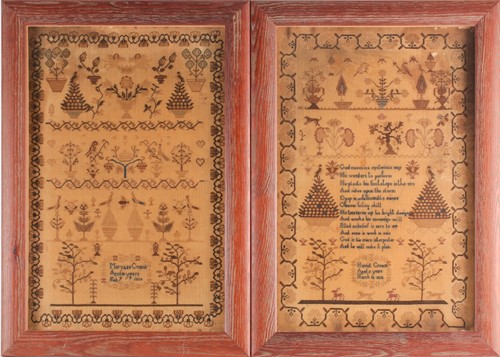 Lot 167 - A pair of English George III needlework...