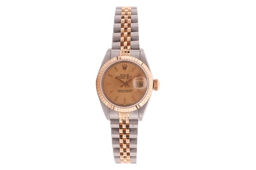 Lot 398 - A 1990 ladies Rolex DateJust Rolesor ref....