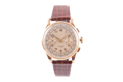 Lot 391 - Unnamed Swiss, a gentleman’s Swiss 18ct gold...