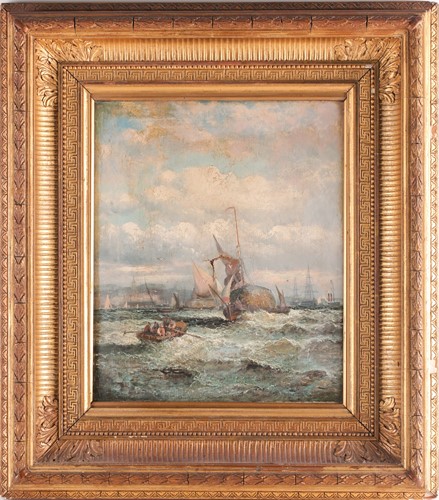 Lot 13 - 19th century English school, boats at sea,...