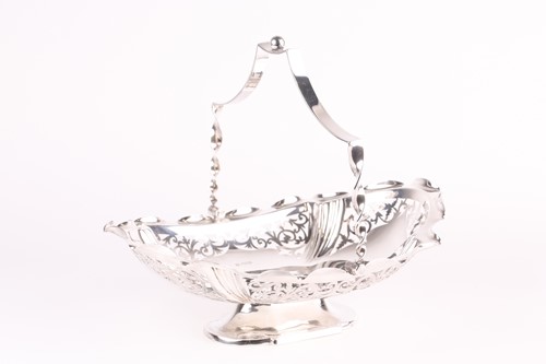 Lot 309 - A late Victorian silver pedestal fruit basket...