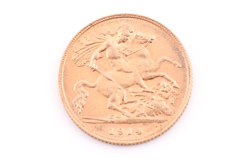 Lot 248 - A George V half sovereign, 1914