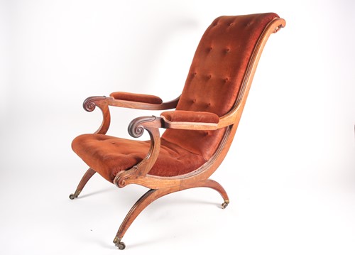Lot 93 - A William IV mahogany framed plantation-style...