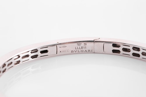 Lot 132 - Bulgari. An 18 carat white gold, sapphire and...