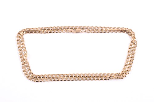 Lot 207 - An Italian 9ct gold flattened curb-link...